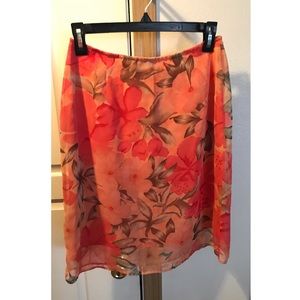 Floral knee length skirt